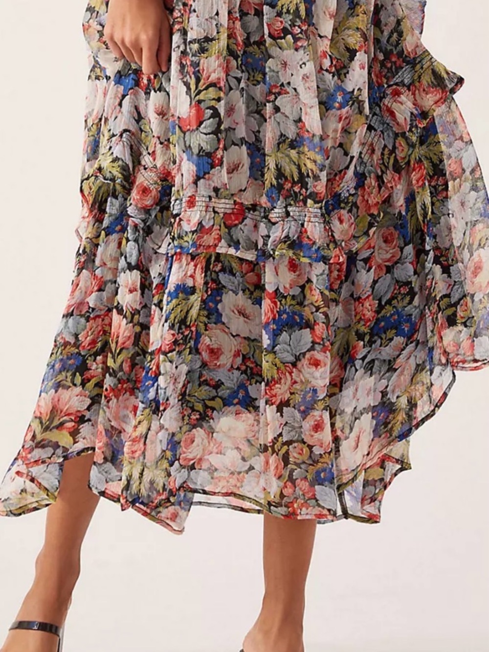 ANTHROPOLOGIE Maria's teared nylon maxi skirt XS S - Picture 2 of 7